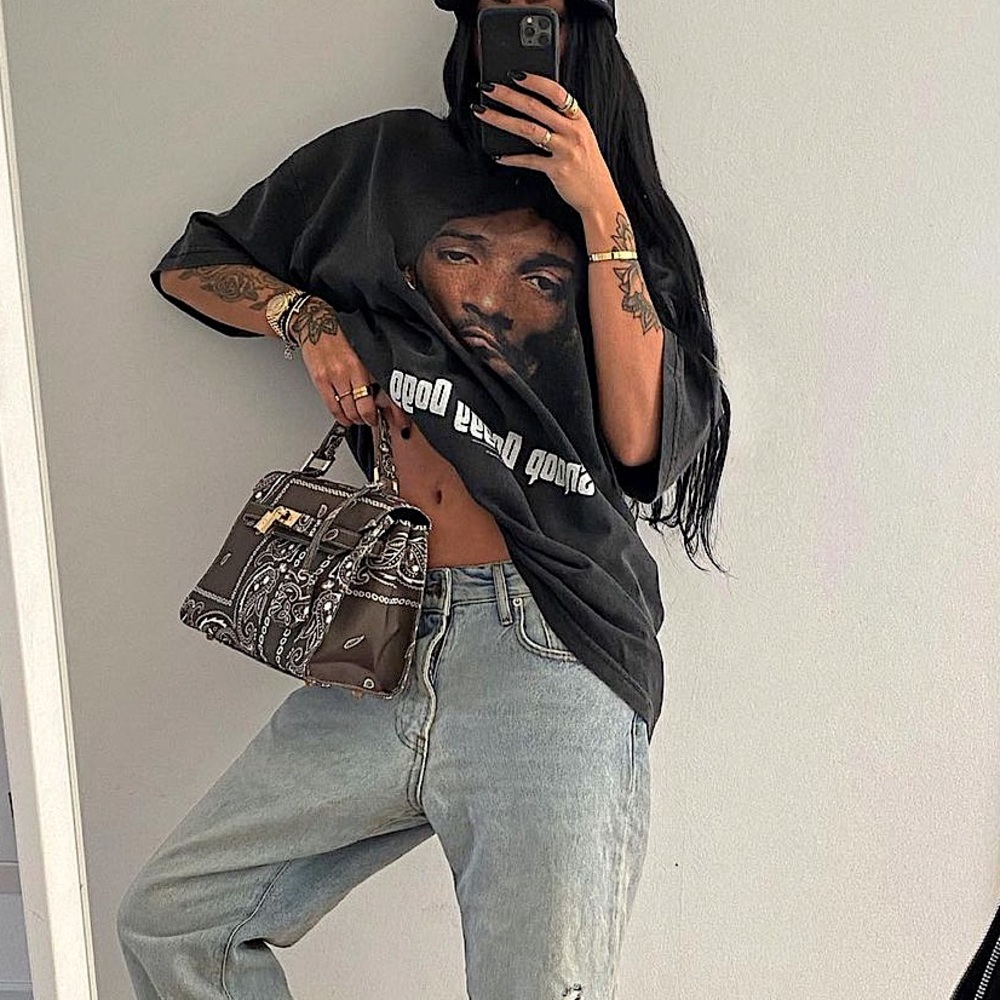 Vintage Snoop Doggy Dogg The Doggfather Gray T-Shirt Size Small